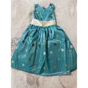 Vintage Sweet Kid Aqua Taffeta Polka Dot Dress Size 2T NWT